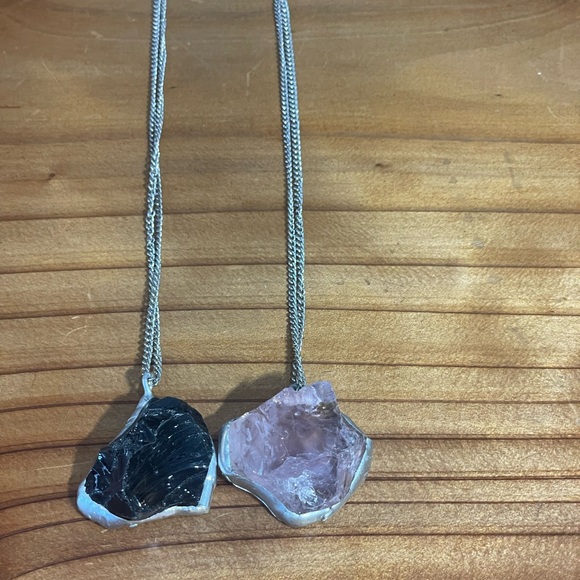 Amethyst and obsidian necklaces - Picture 2 of 5